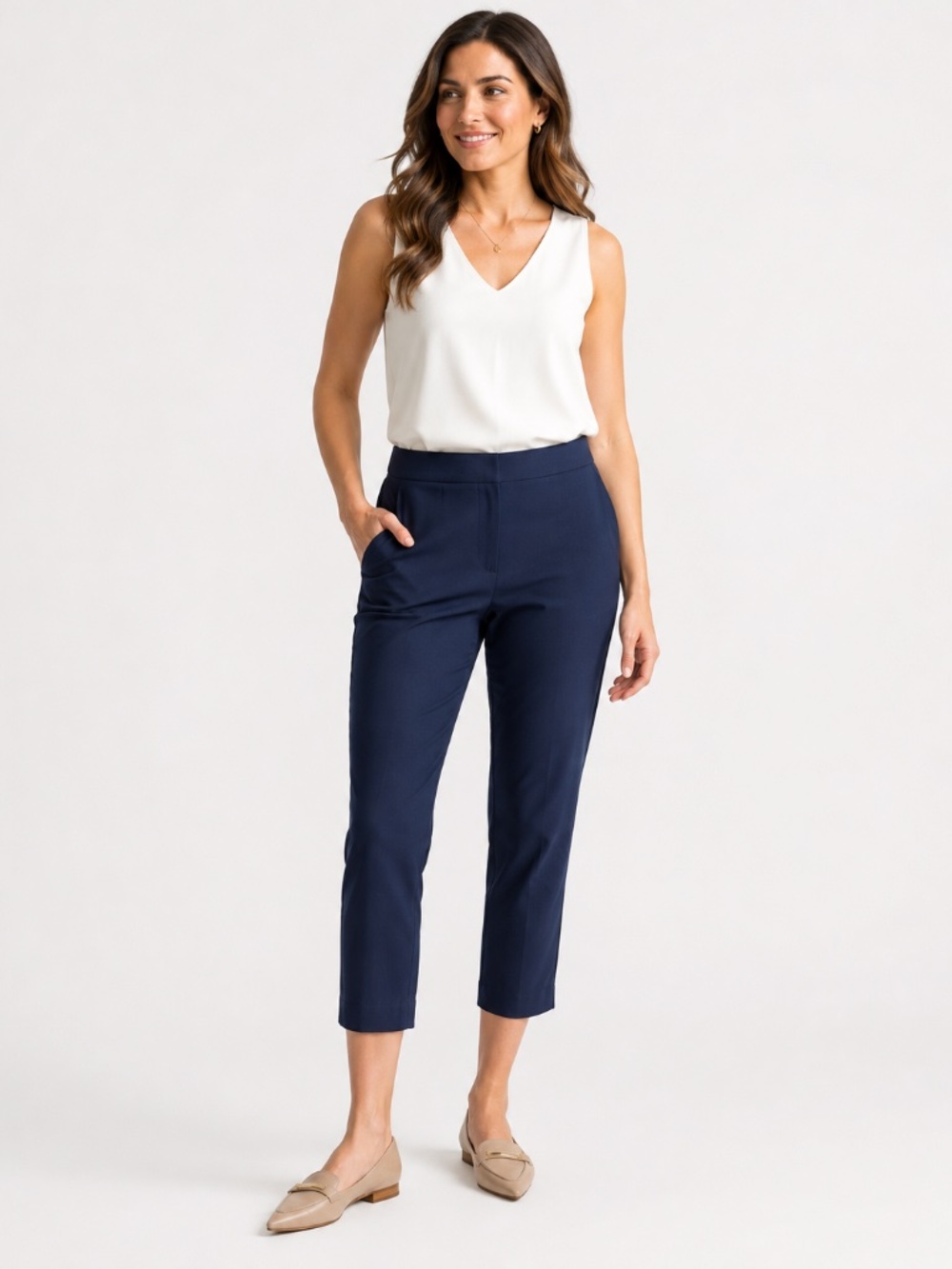 Quince - Stretch Crepe Pleated Ankle Pants